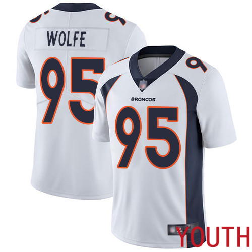Youth Denver Broncos #95 Derek Wolfe White Vapor Untouchable Limited Player Football NFL Jersey->denver broncos->NFL Jersey